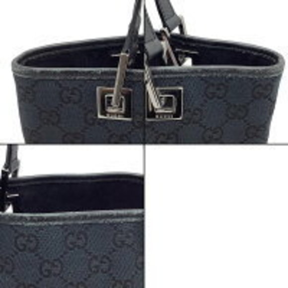 GUCCI GG canvas tote bag black handbag mini - Picture 12 of 16